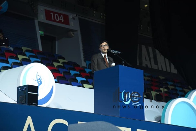 Баку состоялась  церемония открытия Кубка мира FIG по  художественной гимнастике Азербайджан Баку 19 апреля 2024 

